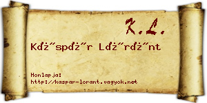 Káspár Lóránt névjegykártya